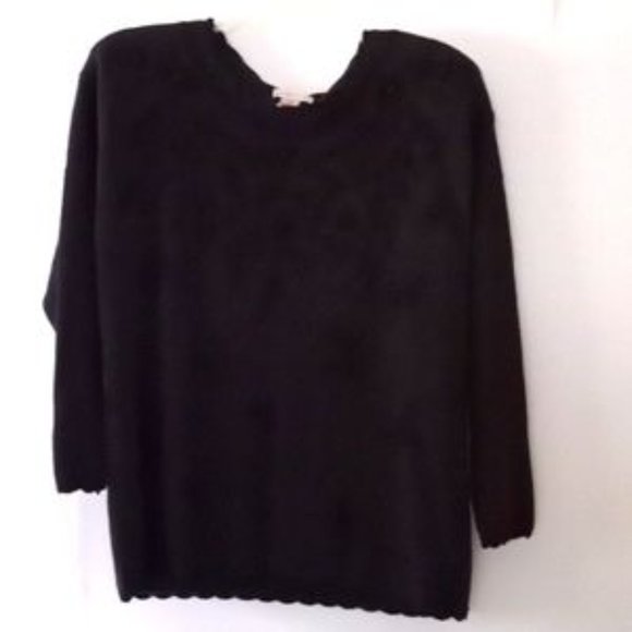 Vintage Laura Tyler Women's Faux Pearl Sweater - Size (M) - Black - Picture 7 of 7